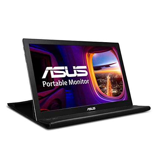 Asus MB168B - Monitor portátil de 15,6'' HD (1366x768, USB, IPS, ultrafino, giro automático, funda smart plegable, ultrafino) Negro