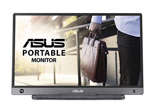 Asus MB16AH - Monitor portátil de 15.6" FullHD (1920x1080, USB-C, Micro-HDMI, Antiparpadeo, Luz azul de baja intensidad, funda plegable) Gris