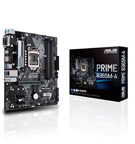 ASUS Prime B365M-A - Placa Base mATX Intel de 8a y 9a Gen. LGA1151 con un Conector Aura Sync RGB, DDR4 2666 MHz, Soporte M.2, HDMI, Memoria Intel Optane y SATA 6 Gbps