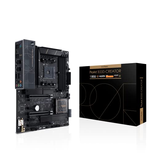 ASUS ProArt B550-CREATOR - Placa Base ATX AMD B550 Ryzen AM4 (PCIe 4.0, Thunderbolt 4 de Tipo C, Ethernet Intel de 2.5 GB, Dos M.2, USB 3.2 Gen. 2 y gestión de Seguridad)