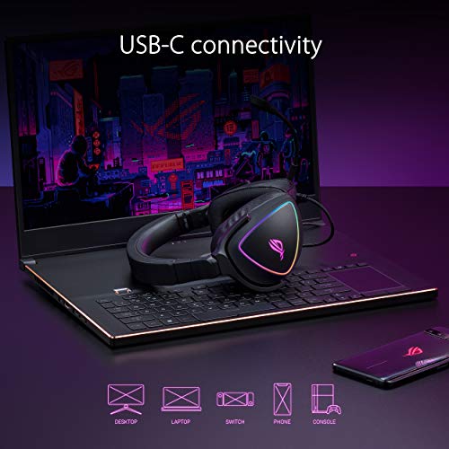 ASUS ROG Delta S - Auriculares de Gaming con USB-C (Cancelación de Ruido IA, Tecnología de Renderizado MQA, Quad DAC Hi-Res ESS 9281, RGB, Compatibles con PC, Switch y Playstation 5) - Negro