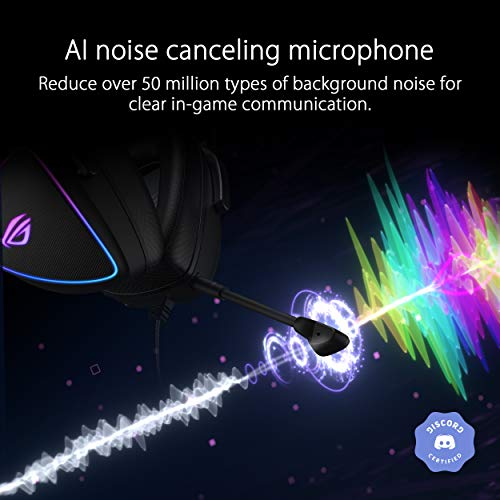 ASUS ROG Delta S - Auriculares de Gaming con USB-C (Cancelación de Ruido IA, Tecnología de Renderizado MQA, Quad DAC Hi-Res ESS 9281, RGB, Compatibles con PC, Switch y Playstation 5) - Negro