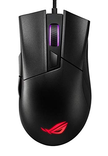 ASUS ROG Gladius II Core - Ratón de Gaming por Cable Ligero y ergonómico Equipado con un Sensor de 6200 PPP, interruptores Desmontables e iluminación Aura Sync