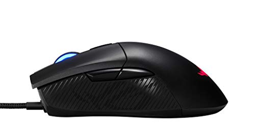 ASUS ROG Gladius II Core - Ratón de Gaming por Cable Ligero y ergonómico Equipado con un Sensor de 6200 PPP, interruptores Desmontables e iluminación Aura Sync