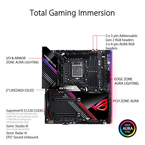 ASUS ROG MAXIMUS XII EXTREME - Placa Base Gaming E-ATX Intel de 10a gen Z490 LGA 1200 con VRM de 16 fases, DDR4 4700+ MHz, 4xM.2, Dual USB 3.2 Gen 2, USB 3.2 Gen 2 tipo C e iluminación RGB Aura Sync