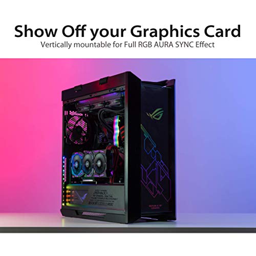 ASUS ROG Strix Cable Elevador PCI-E 3.0 x16 Alta Velocidad Flexible Extensor Tarjeta Extensor, Adaptador de 90 Grados (240 mm)