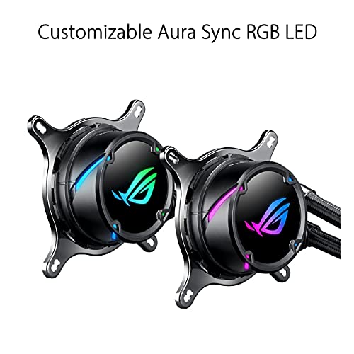 ASUS ROG STRIX LC 360 RGB - Sistema de refrigeración líquida de CPU, AURA Sync RGB, tubo de goma reforzado de 38 cm, ventiladores ROG RGB optimizados