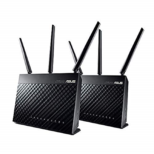 ASUS RT-AC68U AiMesh (2pack) - Sistema WiFi Mesh AC1900 Doble-Banda Gigabit (Modo Router/Punto Acceso, Triple VLAN, QoS, AiProtection, soporta Ai Mesh WiFi)
