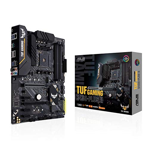 ASUS Tuf Gaming B450-Plus II - Placa Base de Gaming ATX AM4 AMD B450 (Dos M.2, cancelación de Ruido por IA, HDMI, DisplayPort, USB 3.2 Gen. 2 de Tipo A y C, iluminación Aura Sync RGB)
