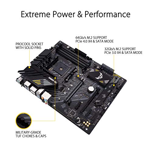ASUS TUF Gaming B550-PLUS - Placa Base Gaming ATX AMD AM4 con VRM de 10 Fases, PCIe 4.0, Dual M.2, 2,5Gb LAN, HDMI/DP, USB 3.2 Gen 2 (A y C), Realtek S1200A, Negro