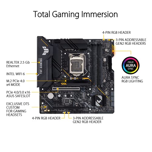 ASUS TUF Gaming B560M-PLUS WiFi - Placa Base Micro ATX (Intel B560 LGA 1200 con VRM de 8+1 Fases, PCIe 4.0, M.2 Gen 4, Wi-Fi 6, 2.5 GB Ethernet, USB 3.2 Gen 1 Tipo C, Tipo-C Frontal, Thunderbolt 4)