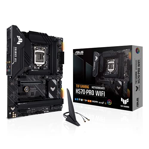 ASUS TUF Gaming H570-PRO WiFi - Placa Base ATX (Intel H570 LGA 1200 con VRM de 8 +1 Fases DrMOS, PCIe 4.0, Tres Ranuras M.2, WiFi 6, 2.5 GB Ethernet, USB 3.2 Gen. 2x2 de Tipo C)