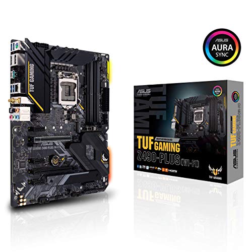 ASUS TUF GAMING Z490-PLUS (WI-FI) - Placa Base Gaming ATX Intel de 10a gen LGA 1200 con VRM de 12+2 fases Dr MOS, Wi-Fi 6 AX201, BT 5.1, HDMI & DP, USB 3.2 Gen2, dual M.2 y cabezales RGB Aura Sync