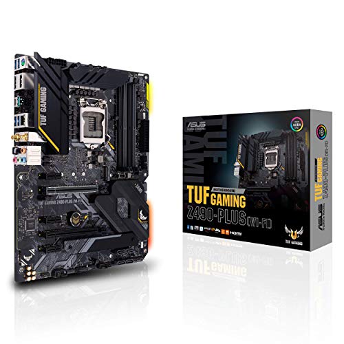 ASUS TUF GAMING Z490-PLUS (WI-FI) - Placa Base Gaming ATX Intel de 10a gen LGA 1200 con VRM de 12+2 fases Dr MOS, Wi-Fi 6 AX201, BT 5.1, HDMI & DP, USB 3.2 Gen2, dual M.2 y cabezales RGB Aura Sync