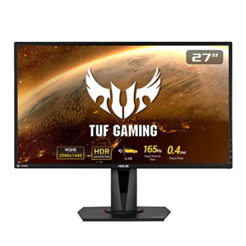 ASUS TUF VG27BQ - Monitor Gaming de 27" FHD (1920x1080, 0.4 ms, 165 Hz, tecnología GameFast Input, ELMBS, FreeSync, G-SYNC, 300 cd/m2, VGA, HDMI y Display Port) Negro