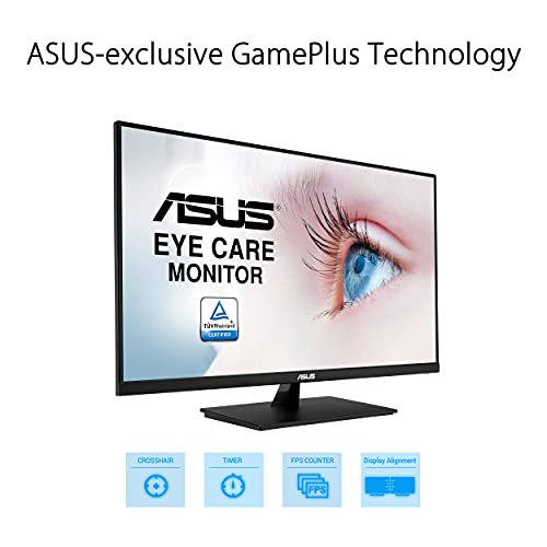 ASUS VP32UQ - Monitor Eye Care 31.5 pulgadas, 4K UHD (3840 x 2160, IPS, 100% sRGB, HDR-10, Adaptive-Sync, DisplayPort, HDMI, Antiparpadeo, Filtro de luz azul)