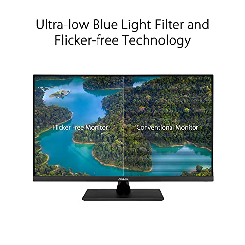 ASUS VP32UQ - Monitor Eye Care 31.5 pulgadas, 4K UHD (3840 x 2160, IPS, 100% sRGB, HDR-10, Adaptive-Sync, DisplayPort, HDMI, Antiparpadeo, Filtro de luz azul)