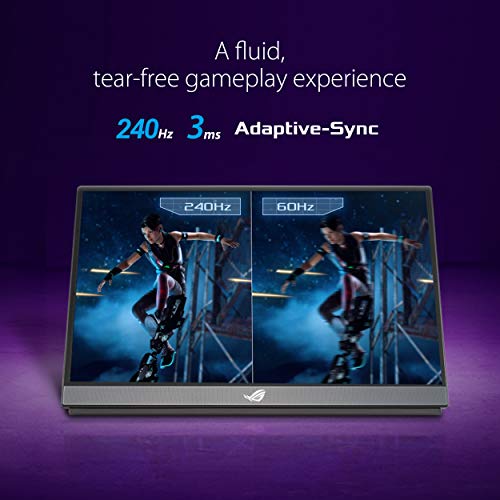 ASUS XG17AHPE Monitor portátil de Gaming ROG Strix XG17AHPE: USB de Tipo C, 17.3 Pulgadas, FHD (FullHD, 1920x1080), IPS, 240 Hz (Más de 144 Hz), 3 ms, Adaptive-Sync, Antirreflejos, USB-C, Micro-HDMI