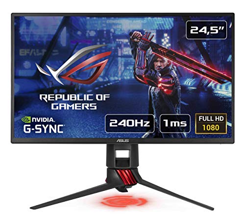 ASUS XG258Q - Monitor gaming de 24.5" Full HD (1920x1080, TN, 240 Hz, LED, 1 ms, 400 cd/m², G-SYNC Compatible, VESA) Negro