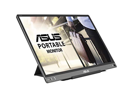 ASUS ZenScreen MB16ACE - Monitor portátil USB de 15.6" FHD (1920x1080, Conectividad híbrida, USB-C, Antiparpadeo, Luz Azul de Baja Intensidad, Acabado antirreflejos) Gris/negro