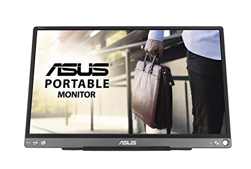 ASUS ZenScreen MB16ACE - Monitor portátil USB de 15.6" FHD (1920x1080, Conectividad híbrida, USB-C, Antiparpadeo, Luz Azul de Baja Intensidad, Acabado antirreflejos) Gris/negro