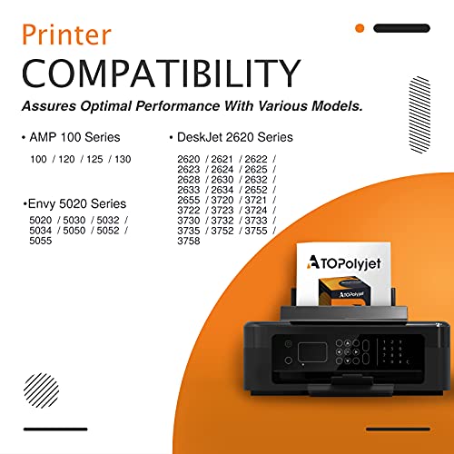 ATOPolyjet Remanufactured for HP 304 XL 304XL Cartucho de Tinta 1 Pack para Envy 5020 5030 5032 5050 5055 Deskjet 2630 2620 3720 3730 3733 2622 2634 2652 AMP 100 130 120 125 (1 Negro)