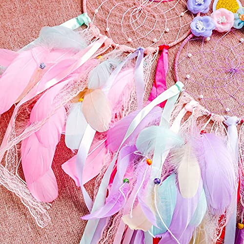 Atrapasueños hecho a mano púrpura colgante de pared decoración del hogar ornamento festival de Navidad artesanía regalo para niños dormitorio decoración