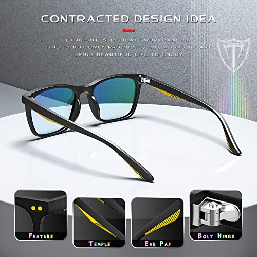 ATTCL unisex Gafas de Luz Azul Niños para 3 a 10 años Anti Fatiga por Deslumbramiento 5103 purple+yellow 5103