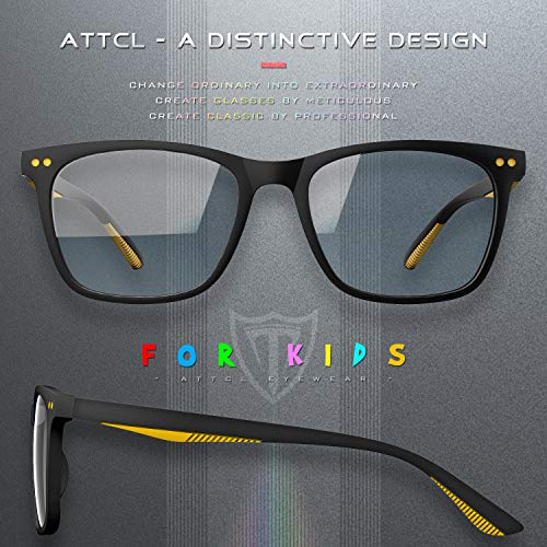 ATTCL unisex Gafas de Luz Azul Niños para 3 a 10 años Anti Fatiga por Deslumbramiento 5103 purple+yellow 5103