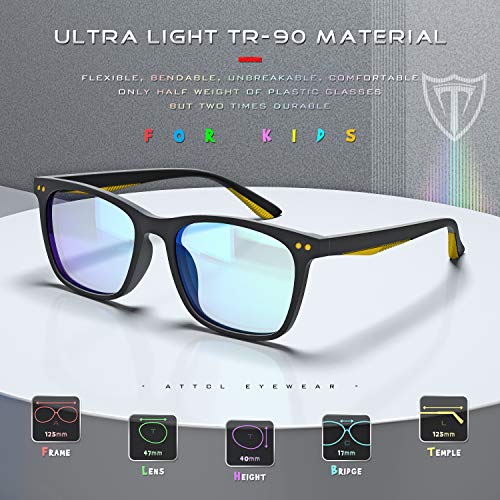 ATTCL unisex Gafas de Luz Azul Niños para 3 a 10 años Anti Fatiga por Deslumbramiento 5103 purple+yellow 5103