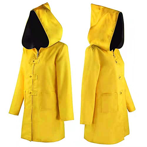 AudMsier Little Nightmare Personaje Del Juego Little Six Cosplay Sudadera Con Capucha Abrigo Amarillo Chaqueta Capa Uniforme de Halloween Adulto (XL)