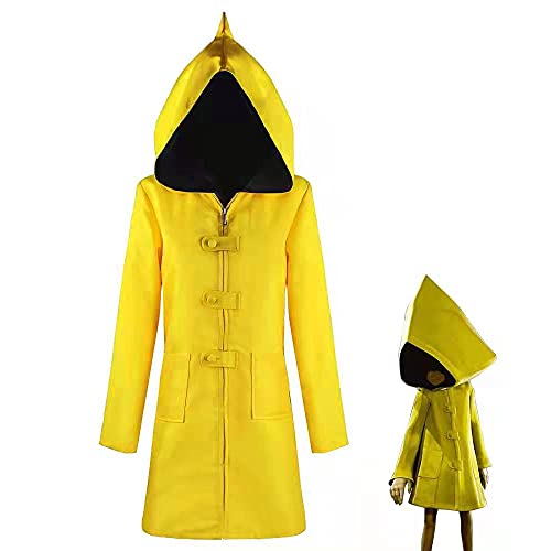 AudMsier Little Nightmare Personaje Del Juego Little Six Cosplay Sudadera Con Capucha Abrigo Amarillo Chaqueta Capa Uniforme de Halloween Adulto (XL)
