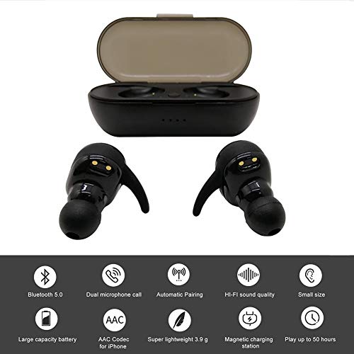 Auriculares Bluetooth, Auriculares Inalámbricos Bluetooth 5.0, IPX8 Impermeable, Graves Profundos Sonido Estéreo, 3500 mAh Caja de Carga, HD Micrófono, Control Tactil, para iOS y Android