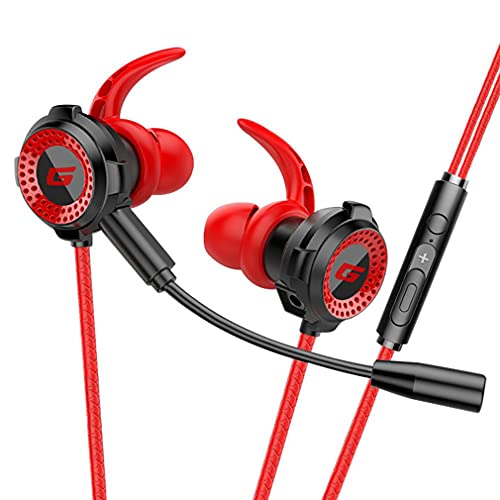 Auriculares con Cable Gamer para computadora para Ps4 para Ps5 FIFA 21 Auriculares para Juegos Bass Stereo Pc In-Ear Auriculares con Cable con micrófono Regalos Rojo