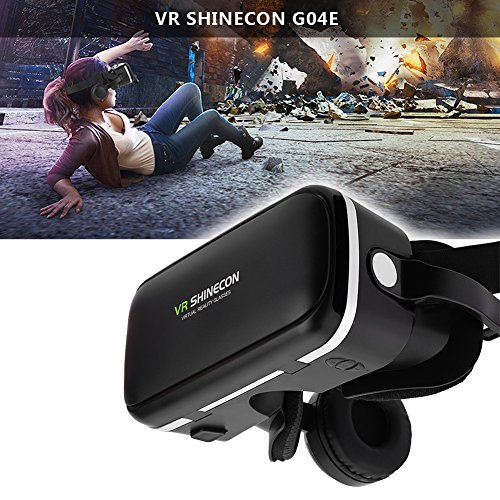 Auriculares de realidad virtual con gafas 3D para juegos de realidad virtual y películas 3D, apto para smartphones iPhone y Android de 3.5 a 6 pulgadas.