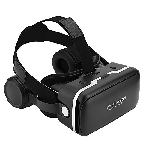 Auriculares de realidad virtual con gafas 3D para juegos de realidad virtual y películas 3D, apto para smartphones iPhone y Android de 3.5 a 6 pulgadas.