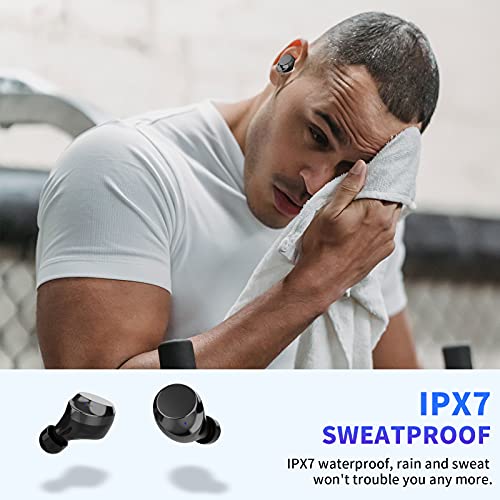 Auriculares Inalambricos, Auriculares Bluetooth con 150H Playtime 3500mAh, Estéreo HiFi y HD Mic, Cascos Inalambricos Deportivos IP7 Impermeable, Auriculares In Ear para Correr, Trabajos, Deporte