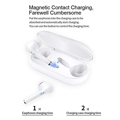 Auriculares inalámbricos Bluetooth 5.0 Binaurales Invisibles Auriculares HiFi Auriculares Estéreo Mini Auriculares Deportivos Populares Para Teléfono Móvil Videojuego, Con Caja de Carga y Micrófono