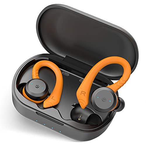 Auriculares Inalámbricos Deportivos, Auriculares Bluetooth 5.1 Estéreo con Micrófono, Cascos Inalambricos IPX7 Impermeable, Cancelación de Ruido In Ear Auriculares con Carga Rápida USB-C, para Correr