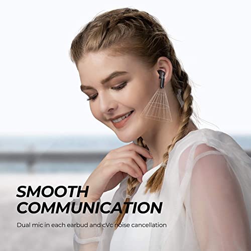 Auriculares Inalámbricos, SoundPEATS TrueAir2 Auriculares Bluetooth V5.2 con Qualcomm QCC3040, 4 Micrófono y Cancelación de Ruido CVC aptX Duración 25 Horas