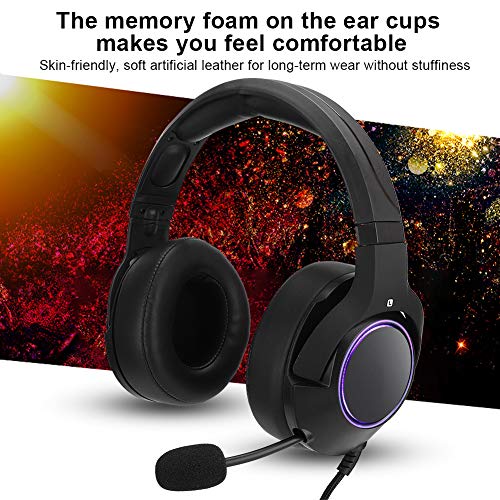 Auriculares para Juegos Auriculares para Juegos montados en la Cabeza con micrófono para PC PS4(Negro RGB (ZXK90112))
