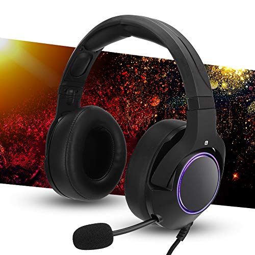 Auriculares para Juegos Auriculares para Juegos montados en la Cabeza con micrófono para PC PS4(Negro RGB (ZXK90112))