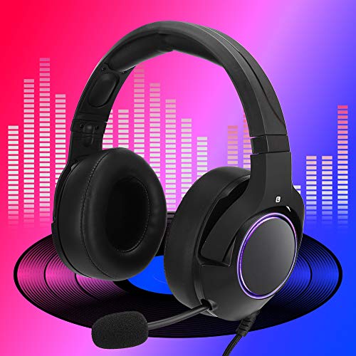 Auriculares para Juegos Auriculares para Juegos montados en la Cabeza con micrófono para PC PS4(Negro RGB (ZXK90112))