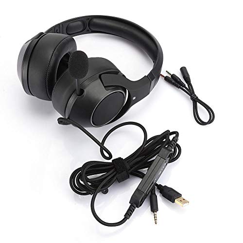 Auriculares para Juegos Auriculares para Juegos montados en la Cabeza con micrófono para PC PS4(Negro RGB (ZXK90112))