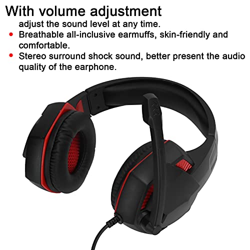 Auriculares para juegos con cable G302, Auriculares estéreo livianos para competencia Auriculares con cable para colocar sobre las orejas Auriculares para juegos de PC para computadora PS 4 Plug and p