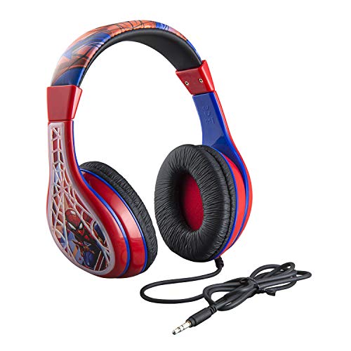 Auriculares para niños Spiderman estéreo Ajustable sin enredos con Cable de 3,5 mm para niños, Control de Volumen Parental, Seguros para niños, Ideales para la Escuela, el hogar, Viajes