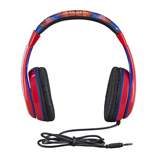 Auriculares para niños Spiderman estéreo Ajustable sin enredos con Cable de 3,5 mm para niños, Control de Volumen Parental, Seguros para niños, Ideales para la Escuela, el hogar, Viajes