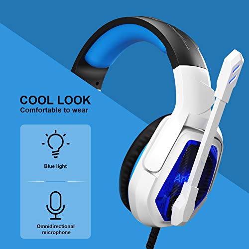 Auriculares para PC con micrófono Auriculares USB para PS4/Xbox one/Ordenador Auriculares para juegos con micrófono Orejeras de memoria blanda sobre el oído Auriculares USB