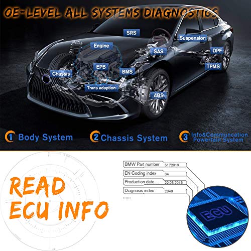 Autel MaxiPRO MP808K OBD2 Diagnósticos Coche Herramienta de Escáner(Diagnóstico de Nivel OE) 30 Servicios, Control Bidireccional/Prueba Activa/Codificación de Claves/AutoVIN, Avanzado de DS808, MP808