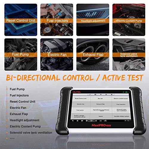 Autel MaxiPRO MP808K OBD2 Diagnósticos Coche Herramienta de Escáner(Diagnóstico de Nivel OE) 30 Servicios, Control Bidireccional/Prueba Activa/Codificación de Claves/AutoVIN, Avanzado de DS808, MP808